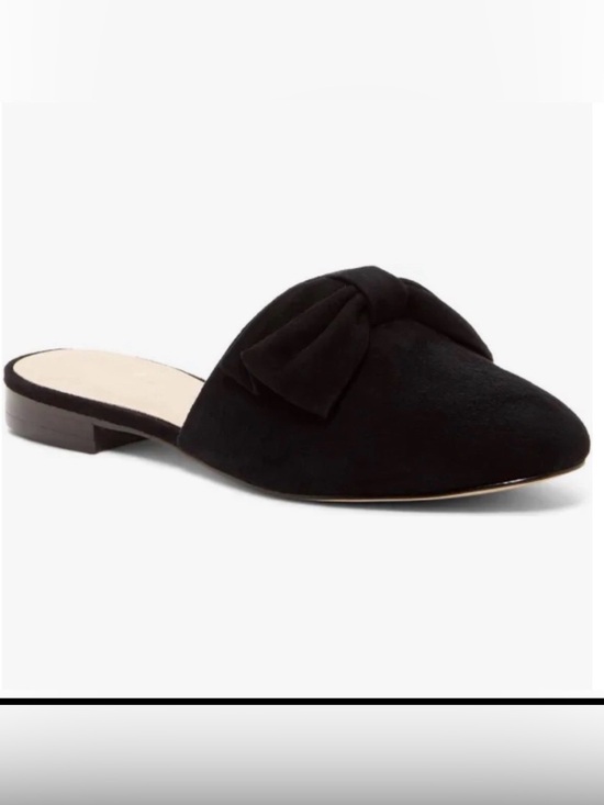 kate spade Shoes - Kate Spade Madras Black Suede Bow Mules